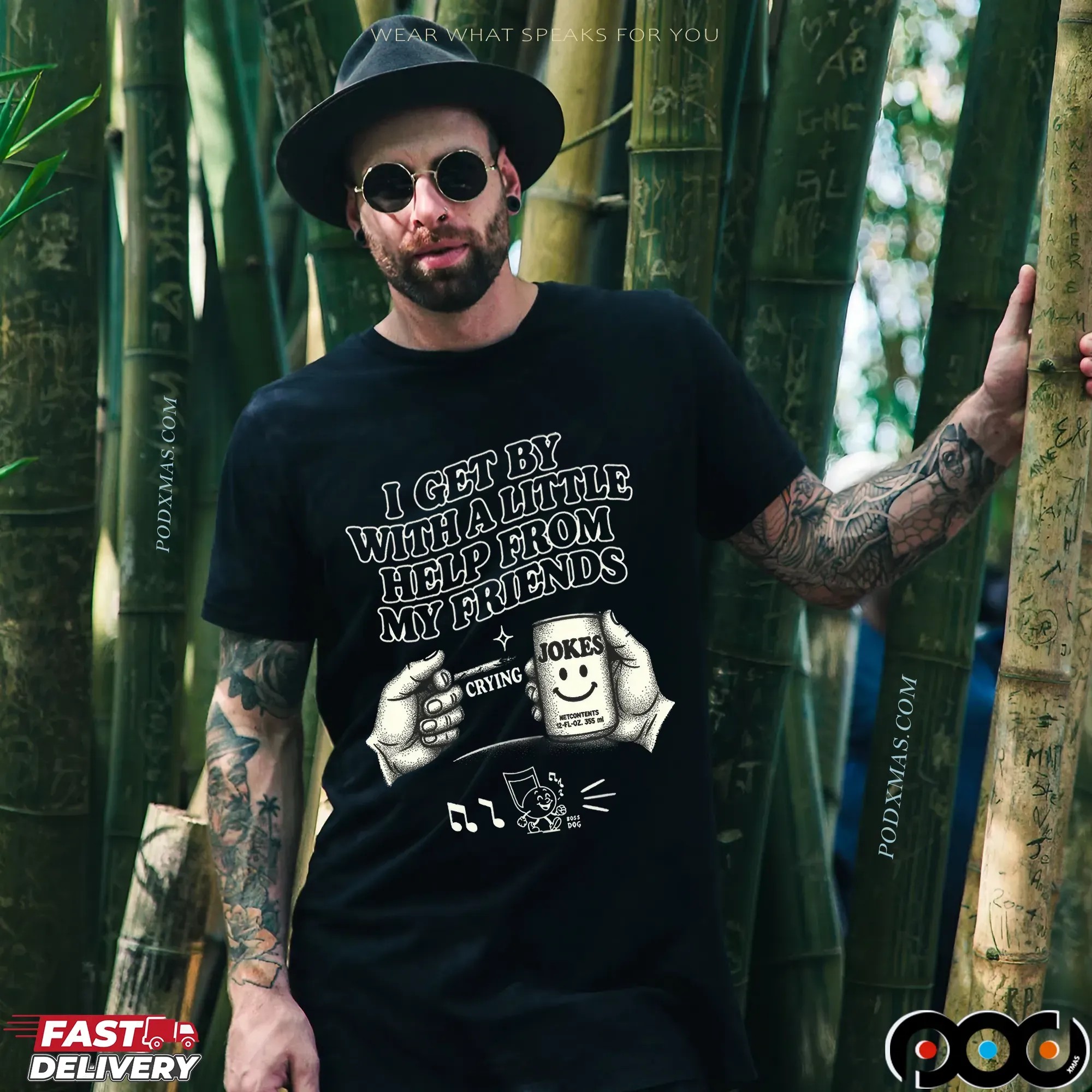 I Get By With A Little Help From My Friends Jokes T Shirt