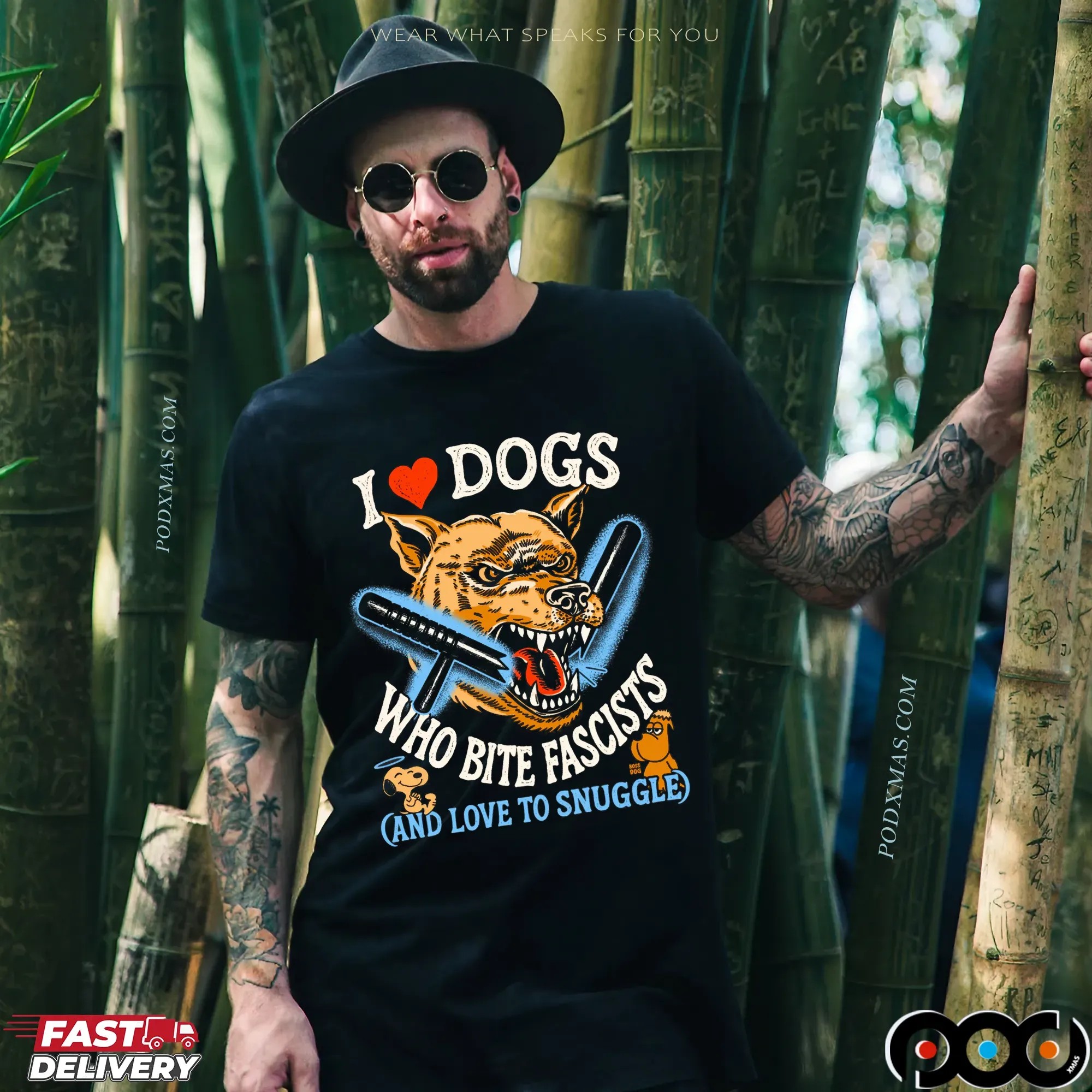 I Love Dog Who Bite Fascists And Love To Snuggle Snoopy T Shirt