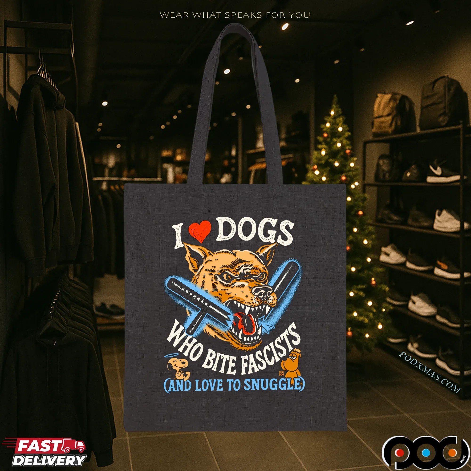 I Love Dog Who Bite Fascists And Love To Snuggle Snoopy T Shirt