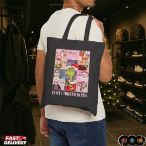 In My Christmas Era Holiday with Grinch, Rudolph, Olaf and Santa Graphic Parody T Shirt