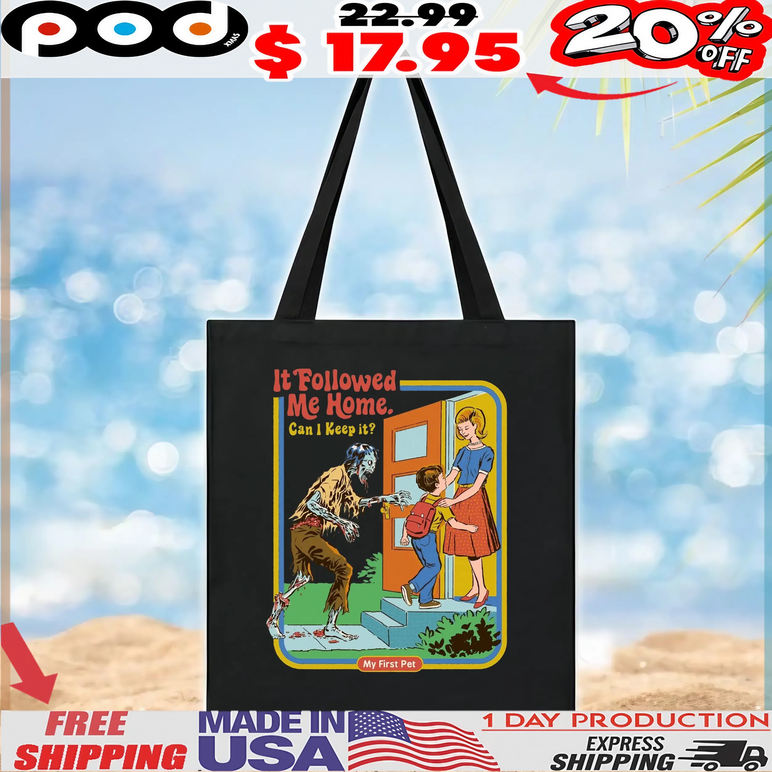 It Followed Me Home Can I Keep It My First Pet Zombie Retro T Shirt