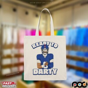 Jaxson Dart New York Giants Ready To Darty Graphic Portrait T Shirt