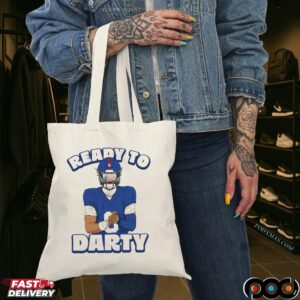 Jaxson Dart New York Giants Ready To Darty Graphic Portrait T Shirt