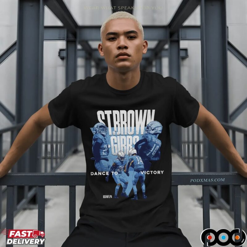 Jahmyr Gibbs And Amon Ra St Brown Detroit Victory Dance Bootleg T Shirt