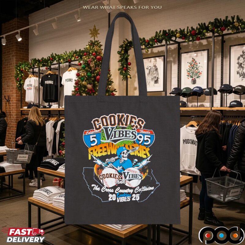 Vibes X Cookies Freeway The Cross Country Collision 2025 Skeleton Baseball Player T Shirt