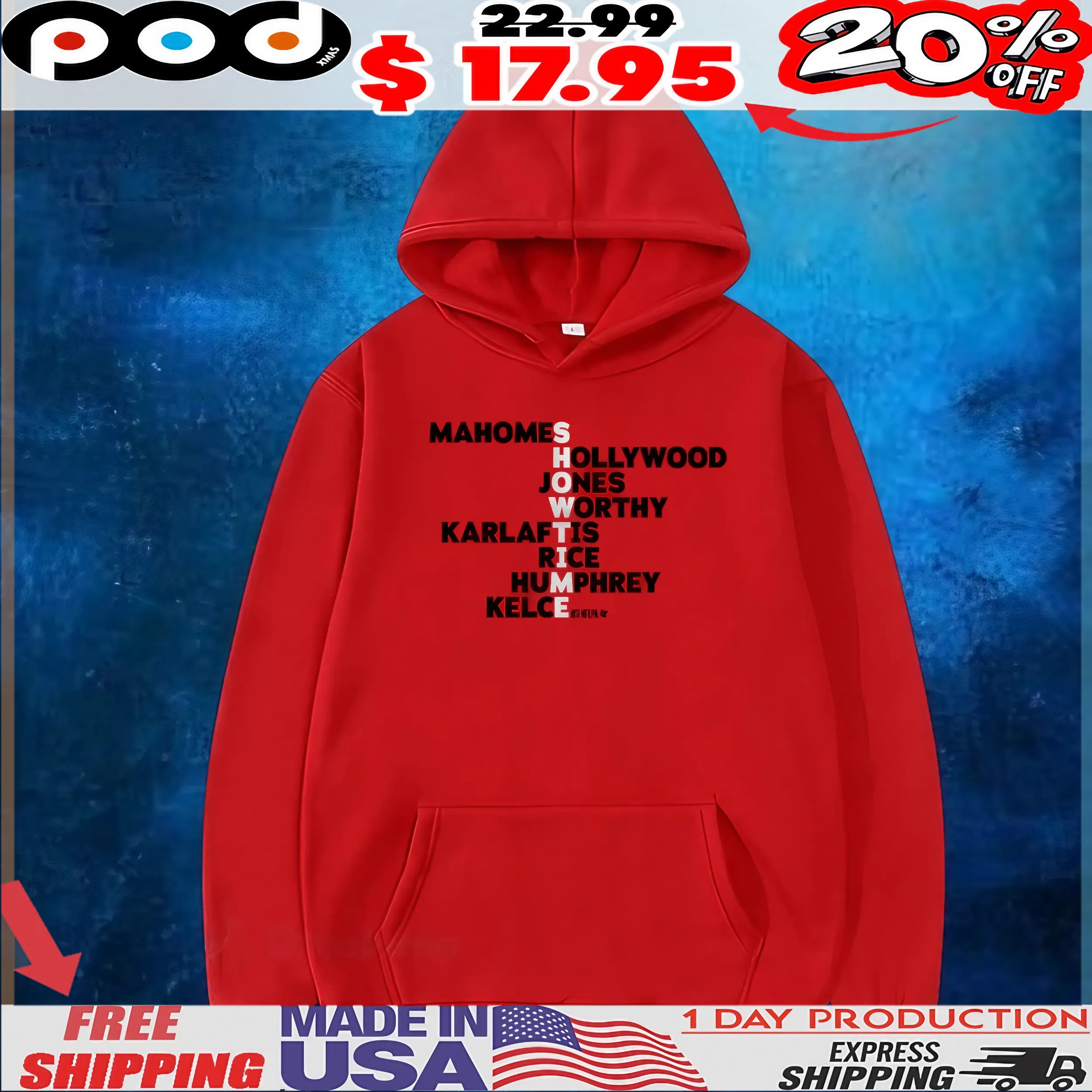 Kansas City Showtime Player Names Mahomes Hollywood Jones Worthy T Shirt