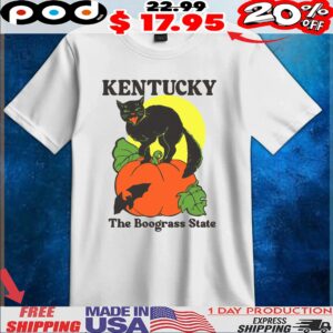 Kentucky The Boograss State Black Cat Pumpkin Halloween T Shirt