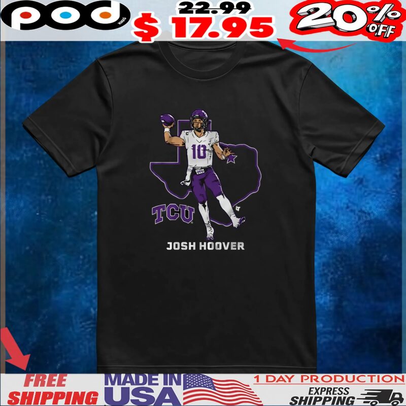 Tcu Football Josh Hoover State Star Map T Shirt