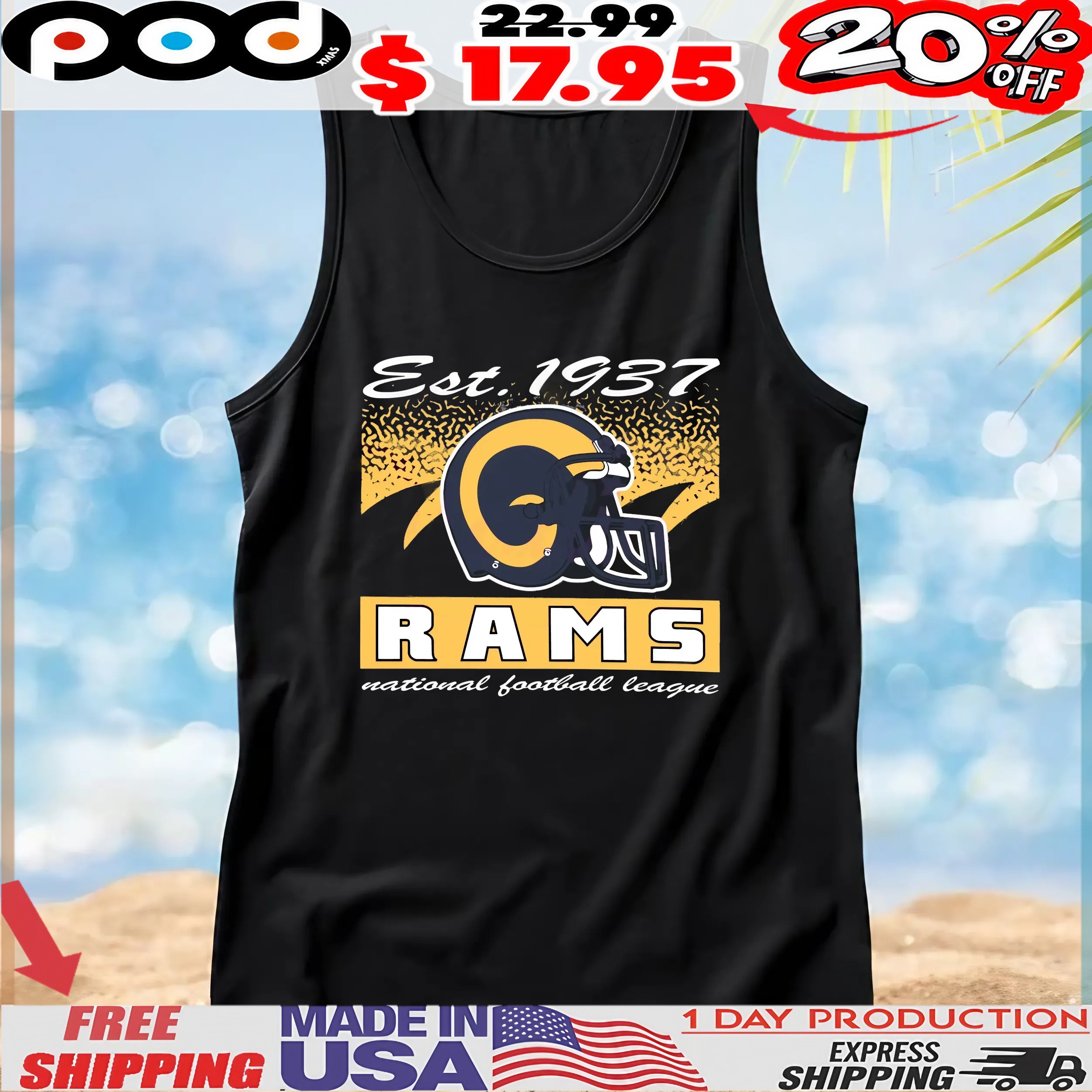 Los Angeles Rams Historic Waver Football Helmet National Football League T Shirt