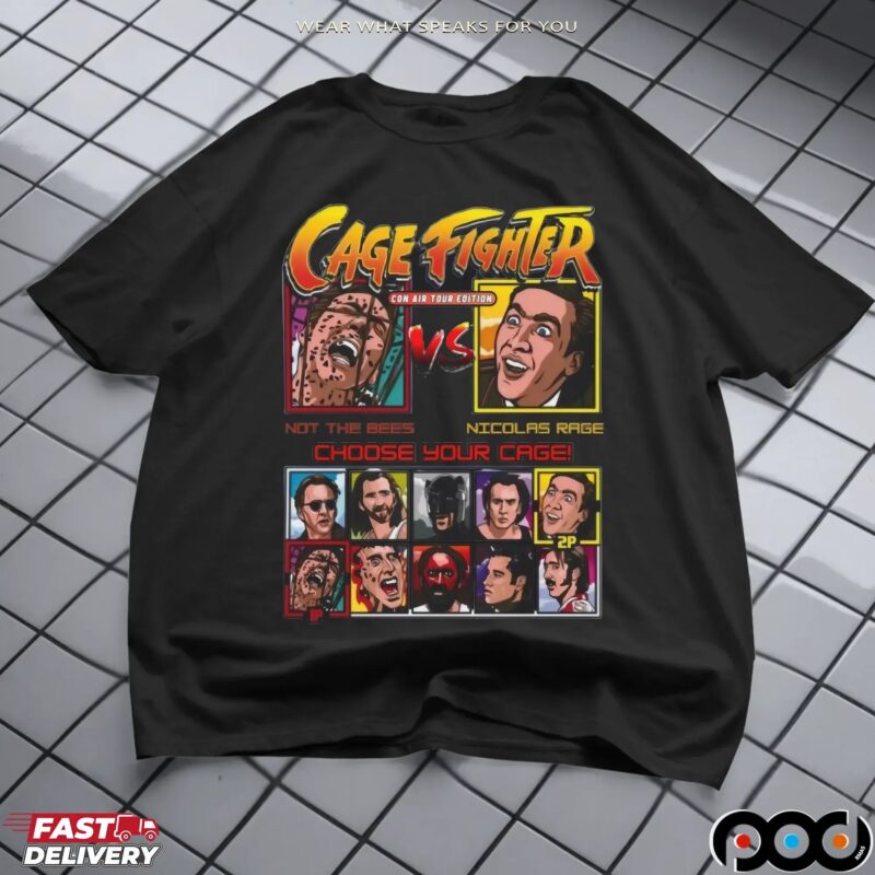 Cage Fighter Not The Bee Vs Nicolas Cage Retro Gaming Movie T Shirt