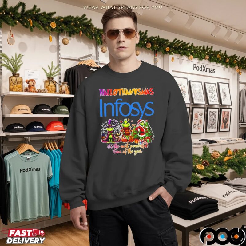 Grinch Hallothanksmas X Infosys It's The Most Wonderful Time Of The Year Christmas Mashup T Shirt