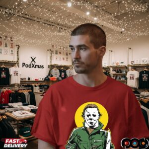 Michael Myers Pumpkin And A Knife Horror Halloween T Shirt