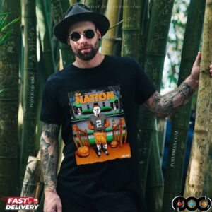 Michael Myers With Halloween Horror Film Characters The Nation Trick Or Treat T Shirt