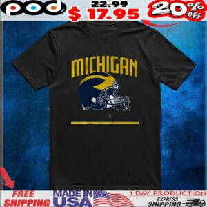 Michigan Football Vintage Helmet T Shirt