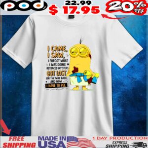 Minion I Came, I Saw, I Forgot What I Was Doing Retraced My Steps Got Lost On The Way Back, And Now, 8, I Have To Pee T Shirt