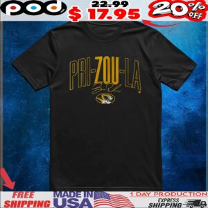 Missouri Football Beau Pribula Pri-zou-la Signature T Shirt