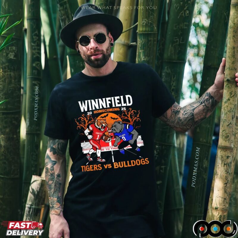 Winnfield Homecoming Tigers Vs Bulldogs 2025 Football Halloween Mashup T Shirt