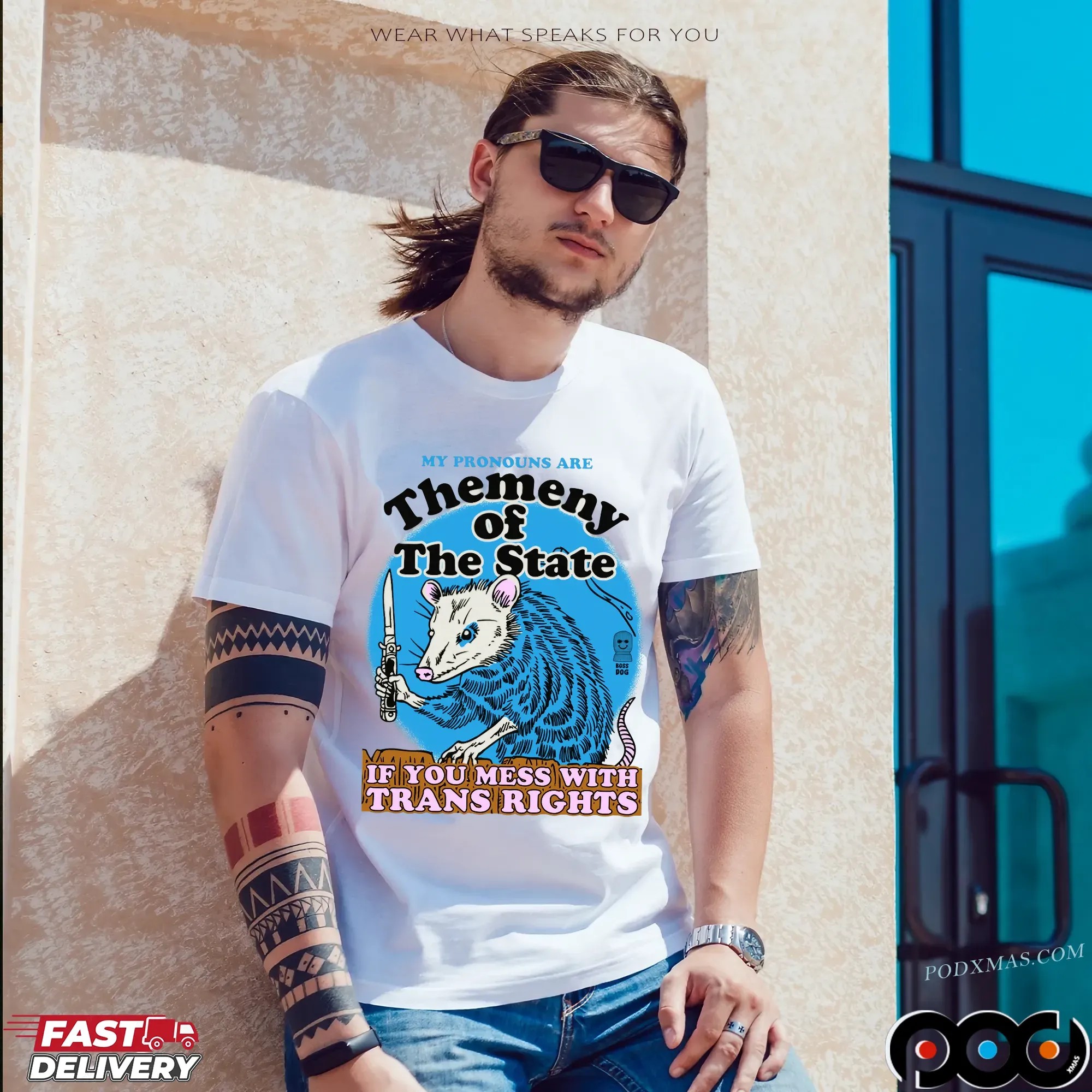 My Pronouns Are Themeny Of The State If You Mess With Trans Rights T Shirt