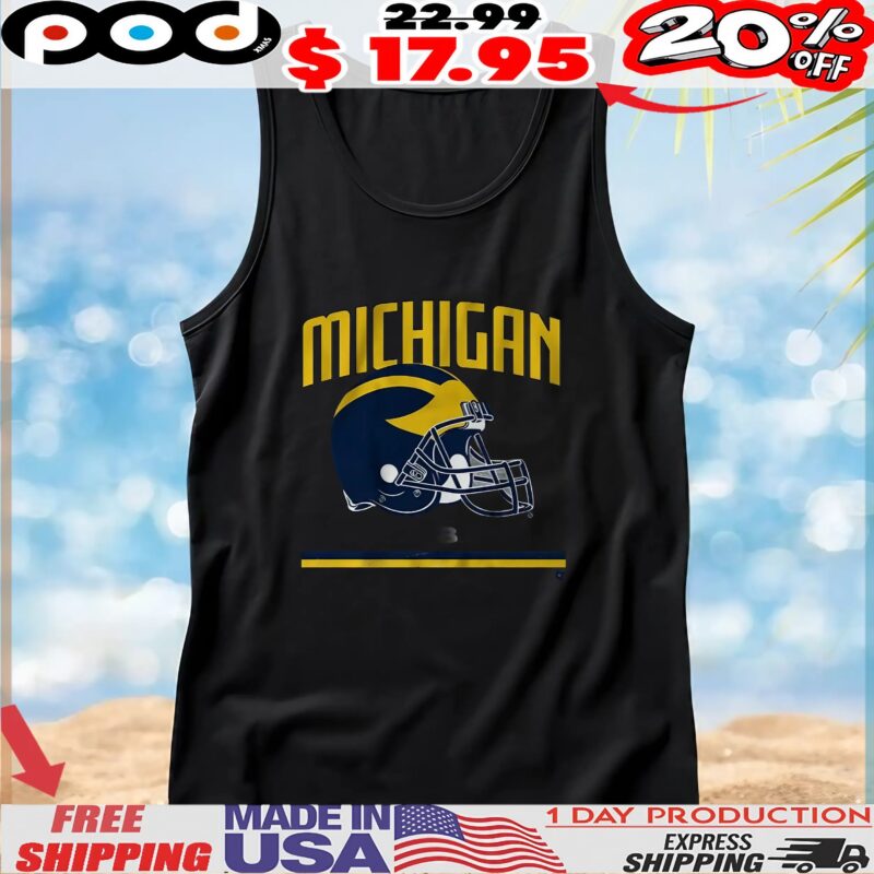 Michigan Football Vintage Helmet T Shirt