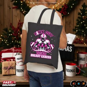 Neon Pink Out Tackle Breast Cancer Football Pink Ribbon Awareness T Shirt