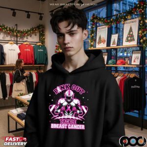 Neon Pink Out Tackle Breast Cancer Football Pink Ribbon Awareness T Shirt
