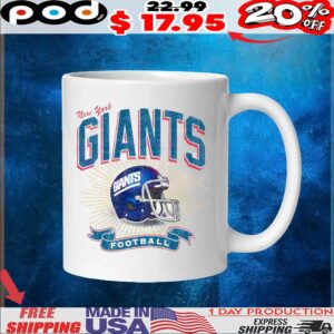 New York Giants Historic Prime Football Helmet Vintage T Shirt