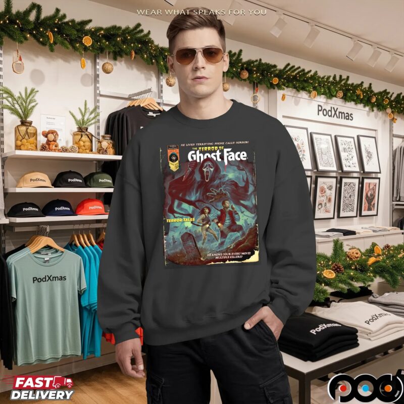 Face He Lives Terrifying Phone Calls Horror Ghostface Halloween T Shirt