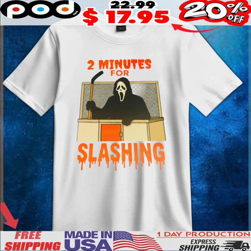 Ghostface 2 Minutes For Slashing Halloween Hockey T Shirt