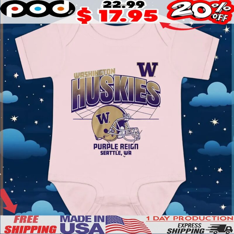 Washington Huskies Football Helmet Grid T Shirt