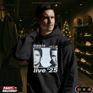 Oasis Rock 'n' Roll Live'25 Half Faces T Shirt