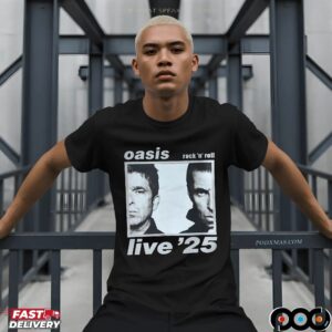 Oasis Rock 'n' Roll Live'25 Half Faces T Shirt