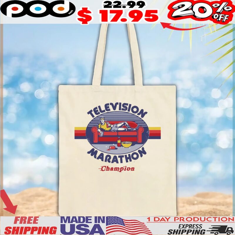 Television Marathon Champion Stripe Meme T Shirt