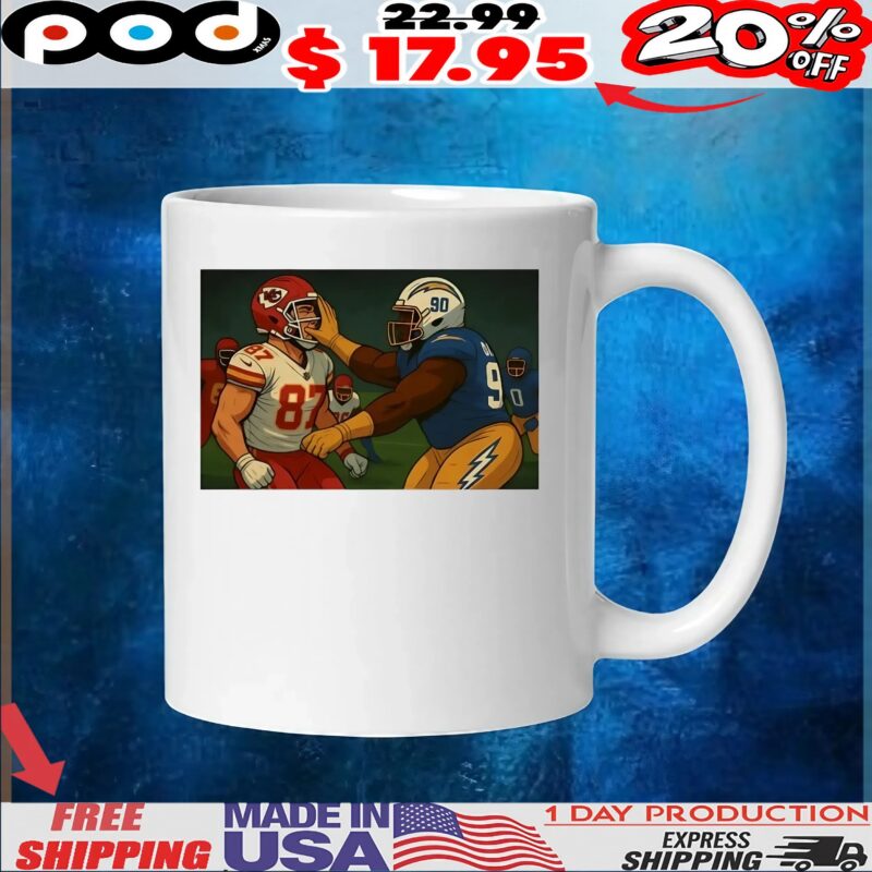 Travis Kelce Smacked By Chargers Cartoon T Shirt