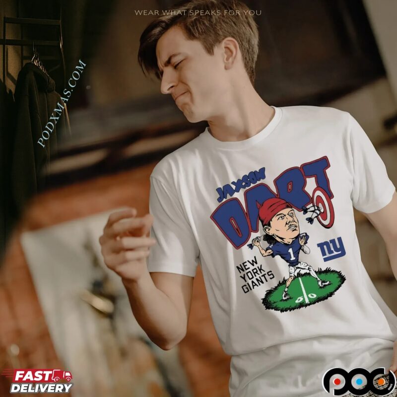 New York Giants Jaxson Dart Player Caricature T Shirt
