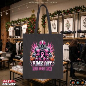 Pink Out Tackle Breast Cancer Awareness American Football Mashup T Shirt