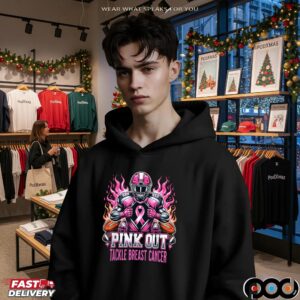 Pink Out Tackle Breast Cancer Awareness American Football Mashup T Shirt