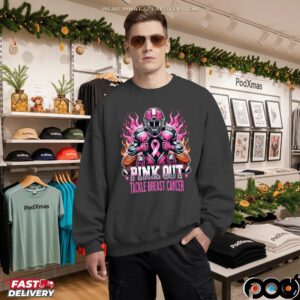 Pink Out Tackle Breast Cancer Awareness American Football Mashup T Shirt