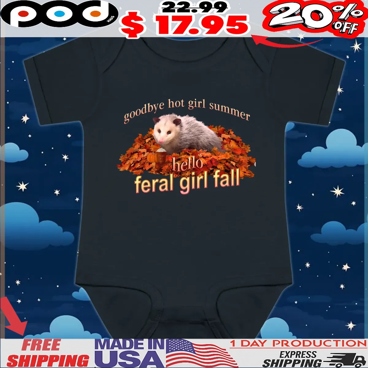Possum Goodbye Hot Girl Summer Hello Feral Girl Fall Memes T Shirt Possum Goodbye Hot Girl Summer Hello Feral Girl Fall Memes T Shirt