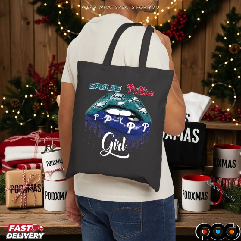 Philadelphia Sports Eagles X Phillies Girl Lips Mashup T Shirt