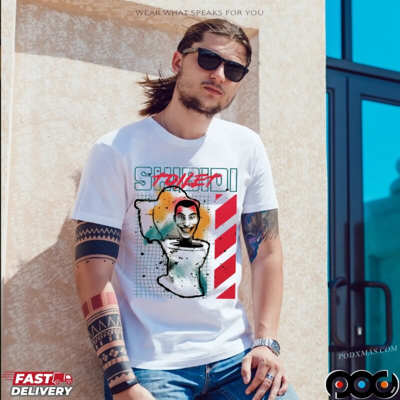 Splatter Paint Skibidi Toilet Meme T Shirt