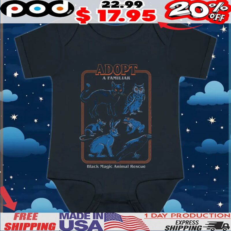 Adopt A Familiar Black Magic Animal Rescue Witches Magic T Shirt