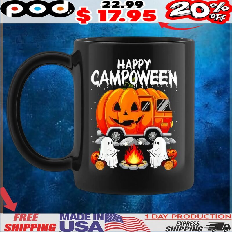 Ghost Camping Halloween Camp Life Pumpkin Car T Shirt