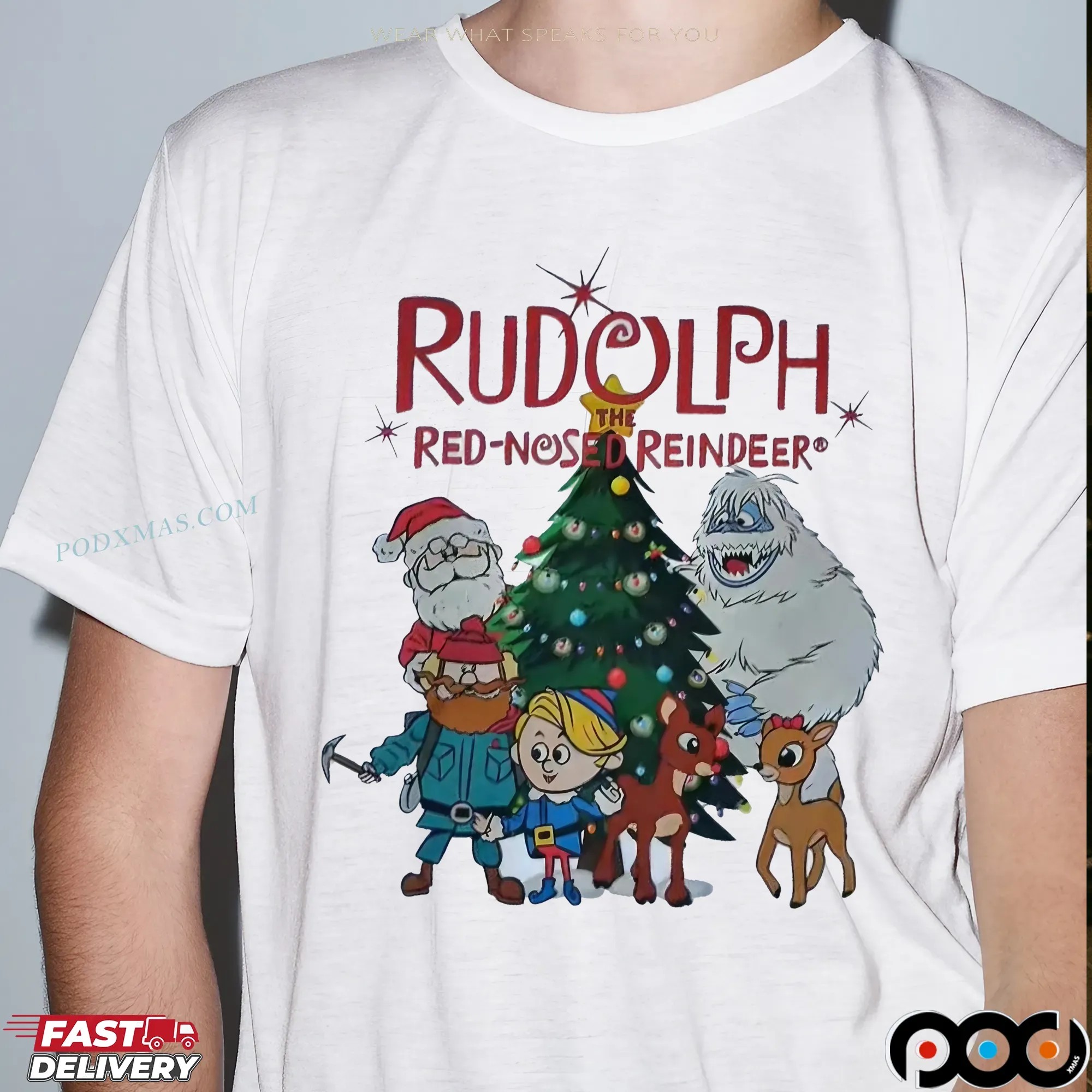 Rudolph the Red-Nosed Reindeer Christmas with Santa, Hermey, Yukon, Clarice and Bumble T Shirt