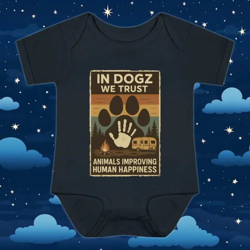 In Dogz We Trust Animals Improving Human Happiness Camping Vintage T Shirt