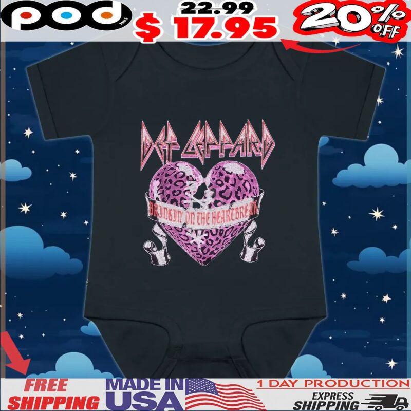 Def Leppard Bringin On The Heartbreak Cheetah Heart T Shirt