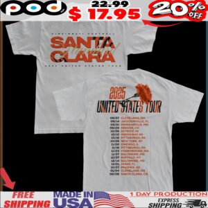 Santa Clara Standard Cincinnati Football 2025 United States Tour Dates T Shirt