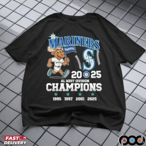 Seattle Mariners AL West Division Champions 2025 1995 1997 2001 T Shirt
