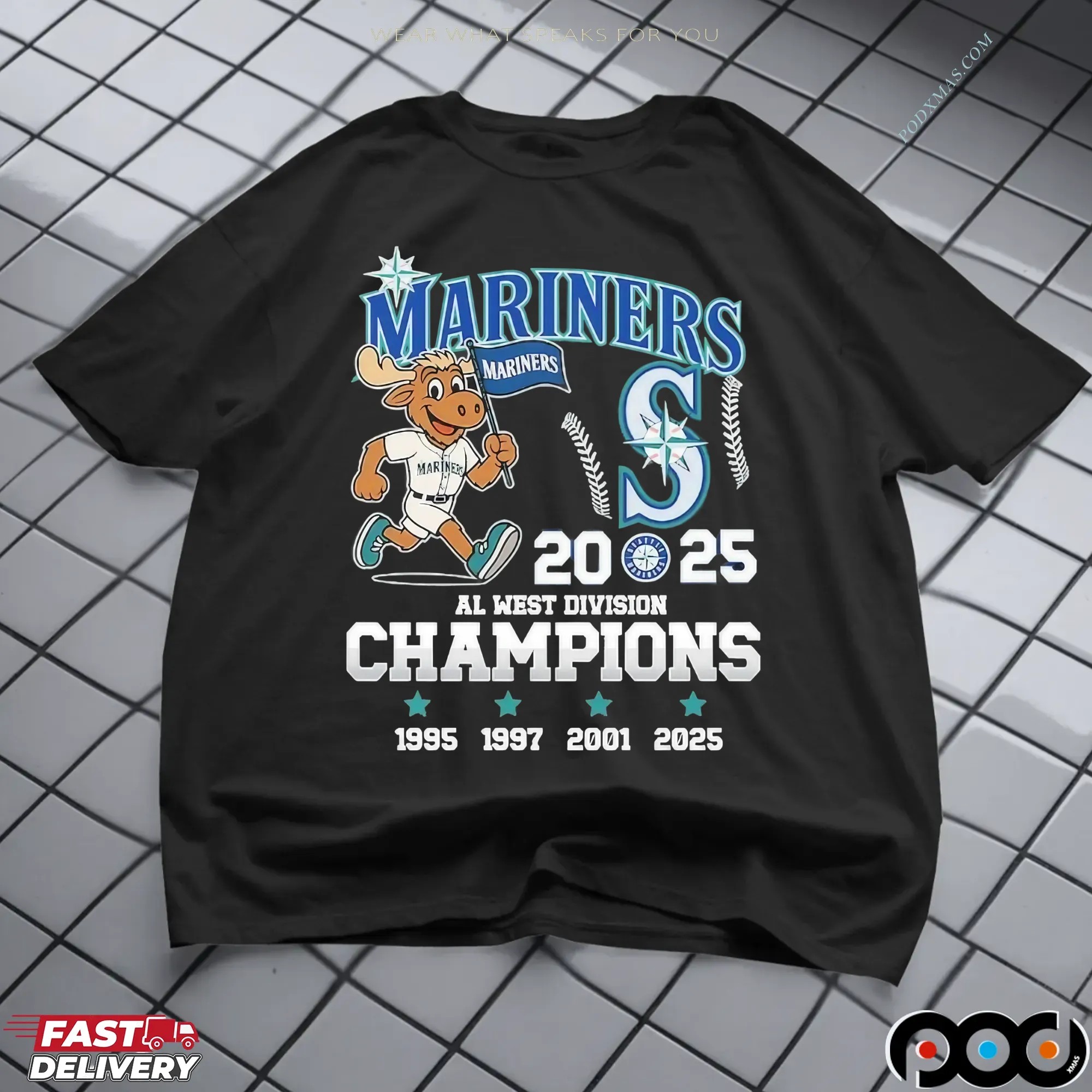 Seattle Mariners AL West Division Champions 2025 1995 1997 2001 T Shirt