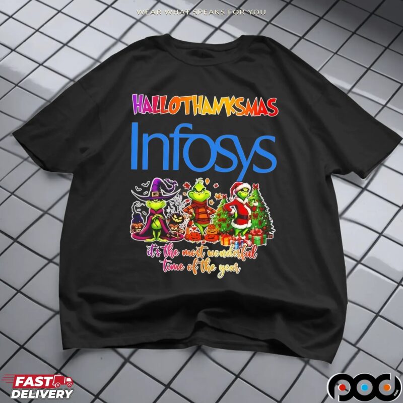 Grinch Hallothanksmas X Infosys It's The Most Wonderful Time Of The Year Christmas Mashup T Shirt