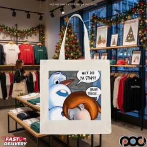 Snowman Why Did Ya Stop Brain Freeze Christmas T Shirt